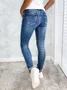 Skinny Denim Button Long Jeans