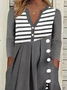 Cotton Blends Casual Striped Knitting Dress