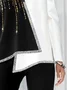Color Block Asymmetric Loosen Tops