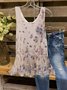 Floral-print Sleeveless Casual Shirt & Top