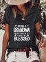 Casual Short Sleeve Round Neck Printed Top T-Shirt