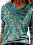 Fit Cross Neck Geometric Tops
