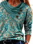 Fit Cross Neck Geometric Tops