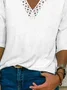 Lace Casual Plain T-Shirt