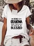 Casual Short Sleeve Round Neck Printed Top T-Shirt