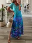 V Neck Casual Loose Dresses