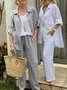 Linen Plain Two Piece Sets