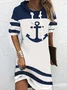 Geometric Loose Cotton-Blend Dresses
