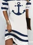 Geometric Loose Cotton-Blend Dresses