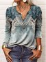 Regular Fit Half Open Collar Ethnic Boho Tops