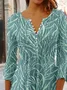 Casual Floral Half Open Collar Tops