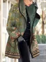 Vintage Flower Lake Lapel Mid Length Wool Coat