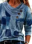 Geometric Crew Neck Casual T-Shirt