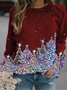 Christmas Holiday Regular Fit Crew Neck Casual Sweatshirts