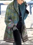 Vintage Flower Lake Lapel Mid Length Wool Coat