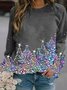 Christmas Holiday Regular Fit Crew Neck Casual Sweatshirts