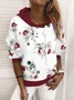 Casual Loose Floral Sweatshirt