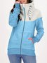 Casual Geometric Regular Fit Coat