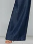 Denim Plain Buttoned Casual Jeans