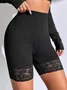 Casual Tight Lace Plain Leggings