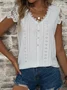 Loose V Neck Plain Casual T-Shirt