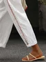Loose Casual Drawstring Plain Pants