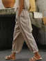 Loose Casual Drawstring Plain Pants