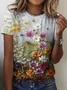 Loose Vacation Knitted Crew Neck T-Shirt