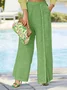 Buttoned Linen Cotton Pants