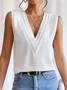 V Neck Casual Loose Plain Shirt