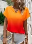 Ombre Notched Casual Shirt