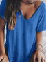 Women Summer V neck Loose T Shirt Top