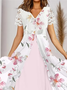 Elegant Lace Floral V Neck Dress