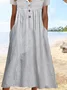 Buckle Jersey Vacation Striped Printed Dress