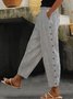 Striped Casual Cotton Loose Pants