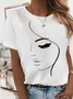 Jersey Figure Crew Neck T-Shirt