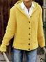 Hooded Buttoned Knitted Cardigan Sweater Sweater coat