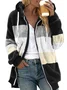 Color Block Casual Teddy Jacket