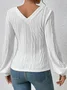 Casual V Neck Loose Cotton-Blend Shirt