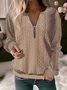 Solid Color Casual Texture Knitted Sweater
