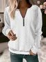Solid Color Casual Texture Knitted Sweater
