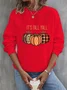 Crew Neck Heart/Cordate Loose Casual Sweatshirt