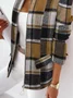 Stand Collar Plaid Loose Casual Jacket