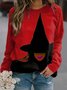 Casual Loose Color Block Crew Neck Sweatshirt