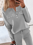 Simple Beaded Plain Two-Piece Set