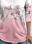 Lace Crew Neck Casual Shirt