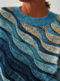 Ombre Loose Casual Crew Neck Sweater