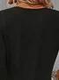 Lantern Sleeve Square Neck Casual Plain Shirt