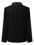 Casual Stand Collar Plain Beaded Jacket