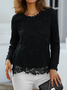 Crew Neck Regular Fit Casual Tops